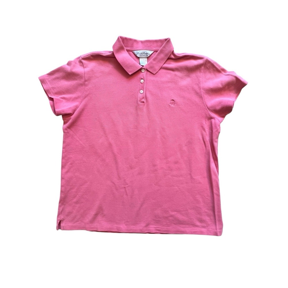 BROOKS BROTHERS‎ Collared Polo Large Pink Short Sleeve Women's